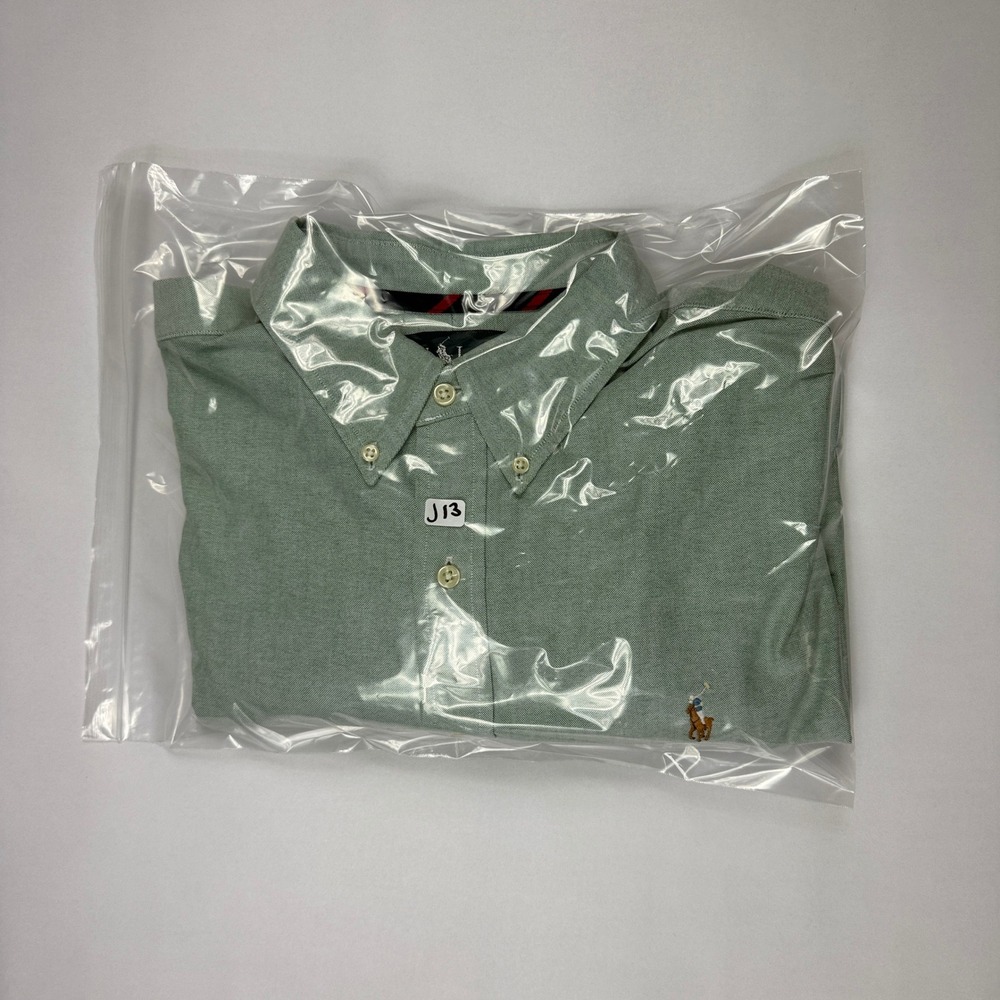 Ralph Lauren Mens XL Sage Green Oxford Flesh Pony Classic Fit Button Down Shirt - Picture 13 of 13